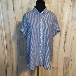 CLEARANCE! NWT Beach Lunch Lounge Women's Size Medium Tildon Top Blue Shirt